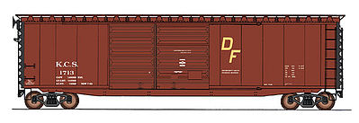 Intermountain Railway 45626 HO Scale 50' PS-1 Double-Door Boxcar - Ready to Run -- Kansas City Southern (Boxcar Red, yellow DF Markings)