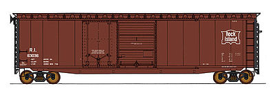 Intermountain Railway 45628 HO Scale 50' PS-1 Plug & Sliding-Door Boxcar - Ready to Run -- Rock Island (Boxcar Red)