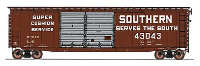 Intermountain Railway 45631 HO Scale PS-1 50' Double-Door Boxcar w/Cushion Underframe - Ready to Run -- Southern Railway (Boxcar Red, white, Billboard Lettering & Slogan)