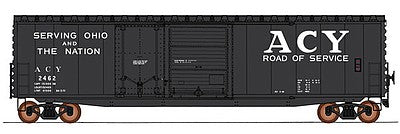 Intermountain Railway 45632 HO Scale PS-1 50' Double-Door Boxcar w/Cushion Underframe - Ready to Run -- Akron, Canton & Youngstown (black, white, Serving Ohio Slogan)