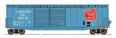 Intermountain Railway 45634 HO Scale PS-1 50' Double-Door Boxcar w/Cushion Underframe - Ready to Run -- Detroit & Toledo Shore Line (blue, red)