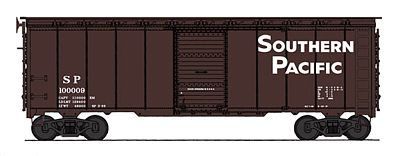 Intermountain Railway 45785 HO Scale Post-War 10' Inside-Height 40' Boxcar - Ready to Run -- Southern Pacific (Boxcar Red, Sans Serif Lettering)