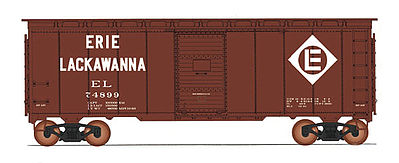 Intermountain Railway 45813 HO Scale 10'6" Modified 1937 AAR 40' Boxcar - Ready to Run -- Erie Lackawanna (Boxcar Red, white, Large Diamond Logo)