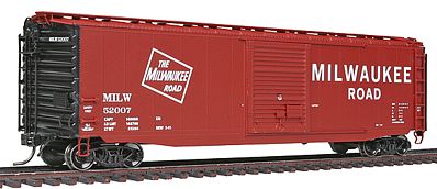 Intermountain Railway 45927 HO Scale 50' PS-1 Single-Door Boxcar - Ready to Run -- Milwaukee Road (Boxcar Red, Logo on Left, Billboard Lettering)