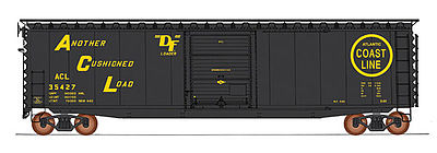 Intermountain Railway 45950 HO Scale 50' PS-1 Single Door Boxcar w/Cushion Underframe - Ready to Run -- Atlantic Coast Line (black, yellow, Another Cushioned Load Slogan)