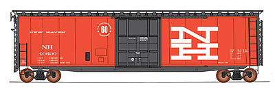 Intermountain Railway 45953 HO Scale 50' PS-1 Single Door Boxcar w/Cushion Underframe - Ready to Run -- New Haven (vermillion, black, white, Hydroframe 60 & NH Logo)