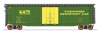 Intermountain Railway 45954 HO Scale 50' PS-1 Single Door Boxcar w/Cushion Underframe - Ready to Run -- Transport Leasing TLCX (green, yellow)
