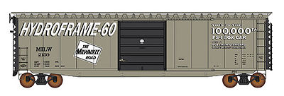 Intermountain Railway 45960 HO Scale 50' PS-1 Single Door Boxcar w/Cushion Underframe - Ready to Run -- Milwaukee Road #2150 (gray, black, Hydroframe 60, 100,000th PS-1 Markings)