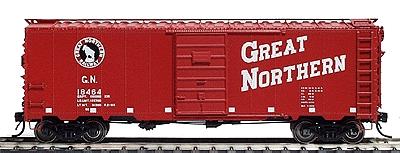 Intermountain Railway 46002 HO Scale 40' 12-Panel Boxcar - Ready to Run -- Great Northern (vermillion red, black, white, Billboard Slant Lettering)