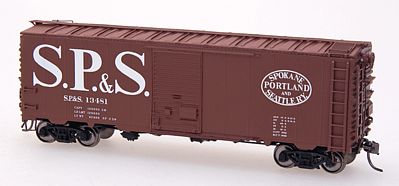 Intermountain Railway 46006 HO Scale 40' 12-Panel Boxcar - Ready to Run -- Spokane, Portland & Seattle (Boxcar Red, Large, Straight Billboard SP&S)