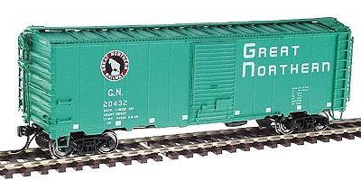 Intermountain Railway 46011 HO Scale 40' 12-Panel Boxcar - Ready to Run -- Great Northern (Glacier Green, Empire Builder Font Lettering, Small Rocky Lo