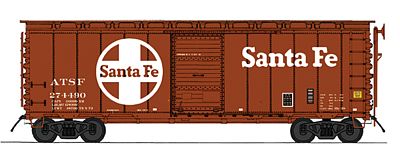 Intermountain Railway 46023 HO Scale 40' 12-Panel Boxcar - Ready to Run -- Santa Fe (Repaint, Boxcar Red; Large Logo, Cooper Lettering)