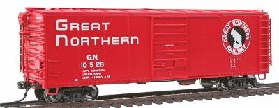 Intermountain Railway 46053 HO Scale Plywood Panel 40' Boxcar - Ready to Run -- Great Northern (Vermillion Red, Empire Builder Style Lettering)