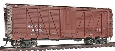 Intermountain Railway 46076 HO Scale 40' War Emergency Single-Sheathed Wood Boxcar - Ready to Run -- Gulf, Mobile & Ohio (Boxcar Red)