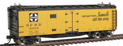 Intermountain Railway 46109 HO Scale Santa Fe 40' Steel Ice Reefer - Ready to Run -- Santa Fe (orange, black, Super Chief, Ship & Travel on Reverse Side)