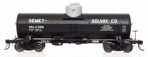 Intermountain Railway 46213 HO Scale ACF Type 27 Riveted 10,000-Gallon Tank Car - Ready to Run -- Semet-Solvay Co. (black, silver lettering)