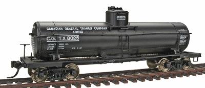 Intermountain Railway 46323 HO Scale ACF Type 27 Riveted 8000-Gallon Tank Car - Ready to Run -- Canadian General Transit Co. (black)