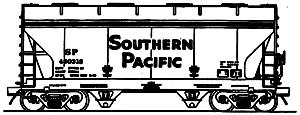 Intermountain Railway 46511 HO Scale ACF 2-Bay Center-Flow Covered Hopper - Ready to Run -- Southern Pacific (gray, black lettering)