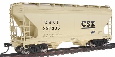 Intermountain Railway 46530 HO Scale ACF 2-Bay Center-Flow Covered Hopper - Ready to Run -- CSX (beige, black)
