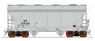 Intermountain Railway 46541 HO Scale ACF 2-Bay Center-Flow Covered Hopper - Ready to Run -- Burlington Northern (gray, Reporting Marks Only)