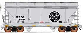 Intermountain Railway 46544 HO Scale ACF 2-Bay Center-Flow Covered Hopper - Ready to Run -- Burlington Northern Santa Fe (gray, black, Large Circle-Cross Logo)