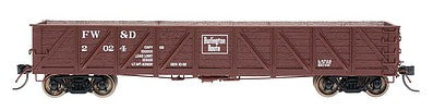 Intermountain Railway 46622 HO Scale USRA Composite Drop-Bottom Gondola - Ready to Run -- Fort Worth & Denver (Boxcar Red, Burlington Route Logo)