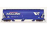 Intermountain Railway 47037 HO Scale ACF 4650 Cubic Foot 3-Bay Covered Hopper - Ready to Run -- Montana Rail Link w/Lion's Head Logo (blue w/white Lettering)