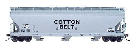 Intermountain Railway 47044 HO Scale ACF 4650 Cubic Foot 3-Bay Covered Hopper - Ready to Run -- Cotton Belt SSW (gray, black)