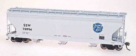 Intermountain Railway 47069 HO Scale ACF 4650 Cubic Foot 3-Bay Covered Hopper - Ready to Run -- Cotton Belt Route (Heritage)