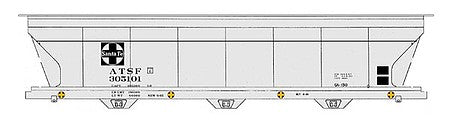 Intermountain Railway 47086 HO Scale ACF 4650 Cubic Foot 3-Bay Covered Hopper - Ready to Run -- Santa Fe (gray, black, Square Logo, Class Ga-150)