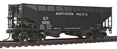 Intermountain Railway 47152 HO Scale AAR Alternate Standard Offset-Side 2-Bay Open Hopper Flat Ends - Ready to Run -- Northern Pacific (black)