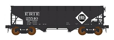Intermountain Railway 47173 HO Scale AAR Alternate Standard Offset-Side 2-Bay Open Hopper - Ready to Run -- Erie (black, white, Large Diamond Logo)