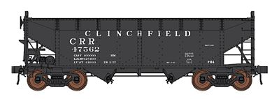 Intermountain Railway 47176 HO Scale AAR Alternate Standard Offset-Side 2-Bay Open Hopper - Ready to Run -- Clinchfield (Repaint, black, white)