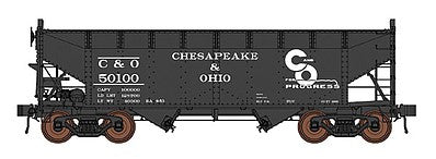 Intermountain Railway 47179 HO Scale AAR Alternate Standard Offset-Side 2-Bay Hopper Arch Ends - Ready to Run -- Chesapeake & Ohio (black, Early Progress Logo)