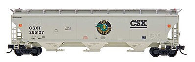 Intermountain Railway 472102 HO Scale Trinity 5161 Cubic Foot Covered Hopper - Ready to Run -- CSX (light beige, Grain Express Logo)
