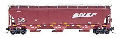 Intermountain Railway 472107 HO Scale Trinity 5161 Cubic Foot Covered Hopper - Ready to Run -- BNSF Railway (Boxcar Red, Wedge Logo)