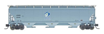 Intermountain Railway 472111 HO Scale Trinity 5161 Cubic Foot Covered Hopper - Ready to Run -- Archer-Daniels-Midland (gray, blue, Leaf Logo)