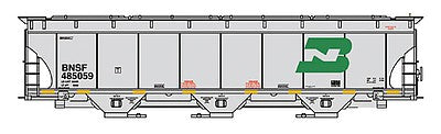 Intermountain Railway 472146 HO Scale Trinity 5161 Cubic Foot Covered Hopper - Ready to Run -- BNSF Railway (Burlington Northern Legacy Scheme, gray, BN Logo)