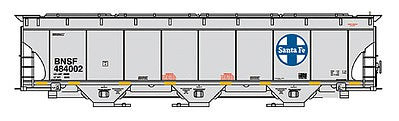 Intermountain Railway 472151 HO Scale Trinity 5161 Cubic Foot Covered Hopper - Ready to Run -- BNSF Railway (Santa Fe Legacy Scheme, gray, blue Circle/Cross Logo)