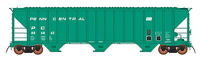 Intermountain Railway 472205 HO Scale 4785 PS2-CD Covered Hopper Early Version - Ready to Run -- Penn Central (Jade Green, Small Logo)