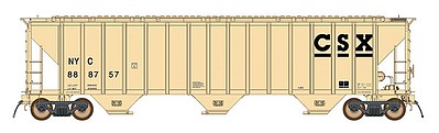 Intermountain Railway 472248 HO Scale 4791 PS2-CD Covered Hopper Late Version - Ready to Run -- CSX NYC (beige, black)