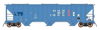 Intermountain Railway 472292 HO Scale 4798 PS2-CD Covered Hopper Class H-100-21 Version - Ready to Run -- Golden West SSW (Patched; blue, yellow, red)