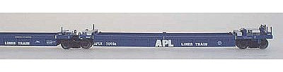 Intermountain Railway 47302 HO Scale Thrall 5-Unit Well Car Set - Ready to Run -- American President Lines APLX (blue, white, APL Liner Train)