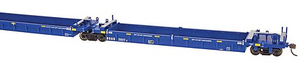 Intermountain Railway 47306 HO Scale Thrall 5-Unit Well Car Set - Ready to Run -- Brandon Railroad (blue, white, red)