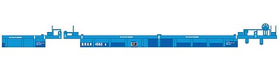 Intermountain Railway 47327 HO Scale Thrall 5-Unit Well Car Set w/45' Mid Sections - Assembled -- Brandon BRAN (Restenciled, blue)