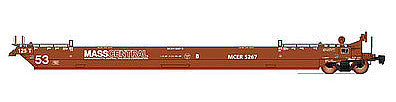 Intermountain Railway 47357 HO Scale Maxi IV Intermodal Well Car 3-Unit Set Early Version - Ready to Run -- Massachusetts Central MCER (Boxcar Red, white)