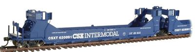 Intermountain Railway 47609 HO Scale Gunderson Twin Stack Five Unit Set - Ready to Run -- CSX Transportation (blue)