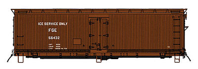 Intermountain Railway 47739 HO Scale Fruit Growers Express Wood Refrigerator Car - Ready to Run -- Fruit Growers Express (Ice Service Scheme, Boxcar Red)