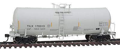 Intermountain Railway 47814 HO Scale Trinity 19,600-Gallon Tank Car - Ready to Run -- Trinity Industries Leasing TILX (white, yellow Conspicuity Markings)