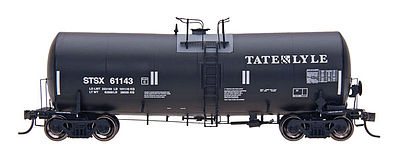 Intermountain Railway 47815 HO Scale Trinity 19,600-Gallon Tank Car - Ready to Run -- Tate & Lyle STSX (black, white Conspicuity Markings)